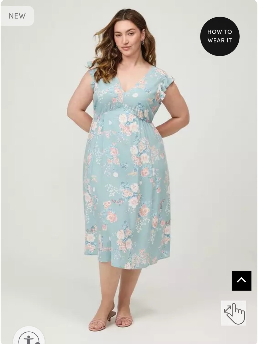 Torrid V-Neck Ruffle Sleeve Midi Dress Size 14